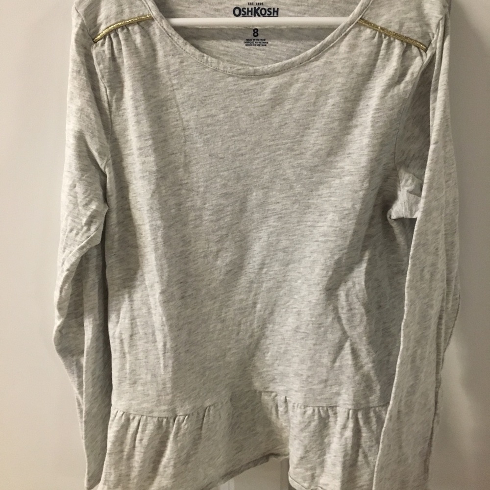 Girls gray peplum top